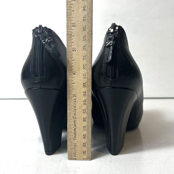 Earthies Womens 7 B Black Leather High Heels Slip On Classic Comfort Casual Pump - Picture 10 of 13